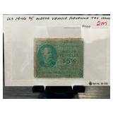 US 1946 $5 Motor Vehicle Revenue Tax Stamp