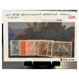 7 US 1898 Battleship Revenue Issue Stamps