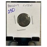 Ancient Coin Secured in Cardboard Display Holder