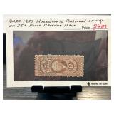 Rare 1887 Housatonic Railroad Cancel on 25c First