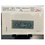 1869 First Revenue Issue 50-Cent Conveyance Stamp,
