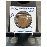 192_ Lincoln Wheat Penny Clogged Die