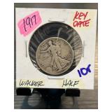 1917 Walking Liberty Half Dollar Key Date Coin