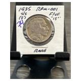1935-S/S Buffalo Nickel RPM-001 Sï¿½ Mint Mark
