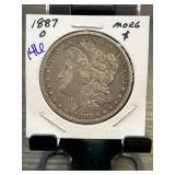 1887-O Morgan Silver Dollar in Display Holder