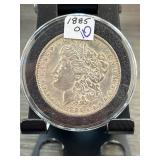 1885-O Morgan Silver Dollar in Protective Case