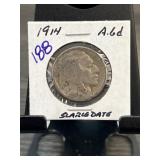 1914 Buffalo Nickel with Partial Date