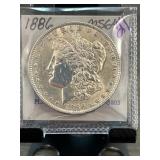 1886 Morgan Silver Dollar in Protective Plastic Ca