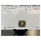US 1864 2-Cent Black Envelope Seal with Cancellati