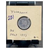 1953 Yugoslavia 50 Para Coin in Holder