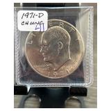 1971-D Eisenhower Dollar Coin in Protective Case