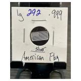 .999 Fine Silver 1 Gram American Flag Round