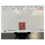 US #579 Washington 2 Cent Yr 1923 Carmine Used Sta