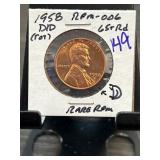 1958-D/D Lincoln Wheat Cent DDO FS-101 65RD in Car