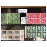 Mint US Postage Stamps Including Blocks and Bookle
