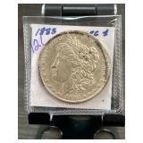 1885 Morgan Silver Dollar in Protective Display Ca