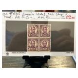 US #555 Lincoln Violet Stamp Set, Mint Condition