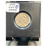 1935 Buffalo Nickel High-Grade Coin in Protective