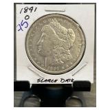 1891-O Morgan Silver Dollar in Holder " Scarce D
