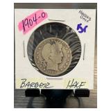 1904-O Barber Half Dollar in Display Flip