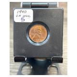 1940 Lincoln Wheat Penny in Choice Uncirculated Co