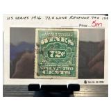 US Series 1916 72Â¢ Wine Revenue Tax Stamp
