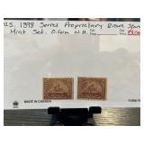 US 1898 Series Proprietary Brown Stamps Mint Set
