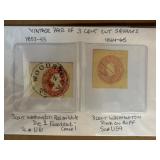 1853-1865 Pair of 3-Cent Washington Cut Squares