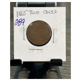 1865 United States Two-Cent Coin in Protective Hol