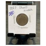 1867 Shield Nickel in Holder