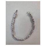 Sterling Silver Bracelet with Marquise and Pave De