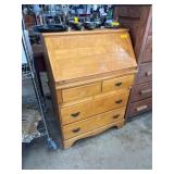 Wood Drop-Front Secretary Desk with Drawers and Co