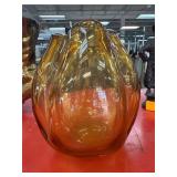 Amber Blenko Glass Vase with Organic Form