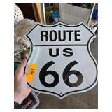 Route US 66 Tin Sign with Embossed Details