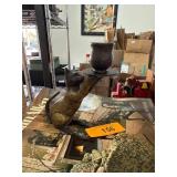 Bronze Cat-Shaped Candle Holder with Vintage Finis