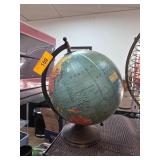 Vintage Replogle World Globe with Metal Base and M