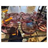 Six Corning Ware Vision Cranberry Glass Bowls with