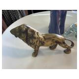 Solid Brass Lion Figurine Sculpture