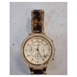 Michael Kors Womens Gold-Tone Watch with Crysta