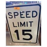 Metal Speed Limit 15 Traffic Sign with Reflective