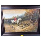 In the style of Haywood Hardy Hunting Scene Oil Pa