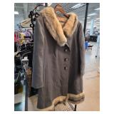 Vintage Morriss Fur-Trimmed Coat with Button Detai