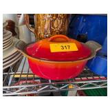 Le Creuset Cast Iron Oval Dutch Oven in Red and Or
