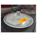 Corning Ware 9-Inch Baking Dish with Lid, Blue Flo