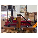 Handcrafted Wooden Fire Truck with Bear Motif by ï¿½