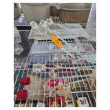 Clear and Red Glass Decorative Roses with Stems