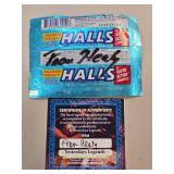 Halls Cough Drops Wrapper Signed by Finn Henry wit