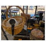 Decorative Items, Wicker Basket, Coffee Pot, and T