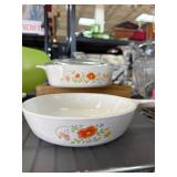CorningWare Floral Pattern Baking Dishes with Lids