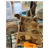 Seashells, Minerals, and Decorative Items in Woode